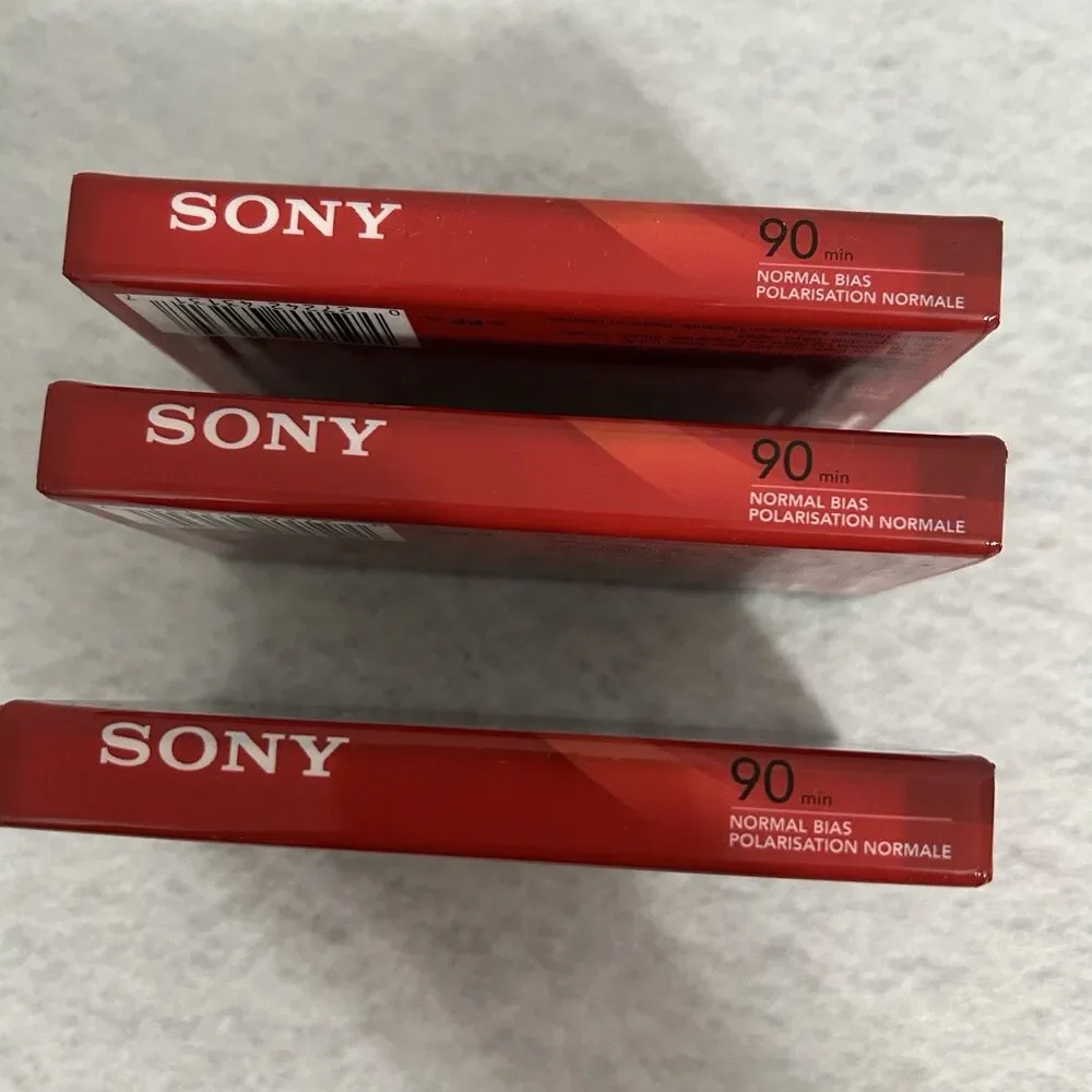 Sony HF 90 minute Audio Cassettes NEW UNOPENED Lot Of 3 Normal bias Blank Sealed